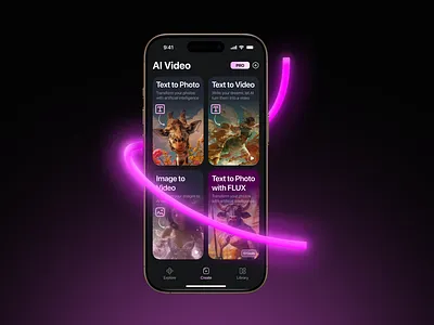 Seamless Creativity: AI Video Generator ai app create design home image to video paywall rate us text to image text to photo ui ux video