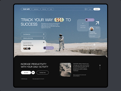 Task Management Web Platform creative design futuristic ui goal tracking interactive ui intuitive layout modern ux productivity tool professional platform project planner scheduling sleek interface task automation task manager typography ui design user friendly ux design web design website workflow