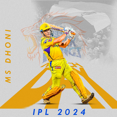 IPL 2024 - CSK chennai csk dhoni graphic designer illustrator ipl photoshop