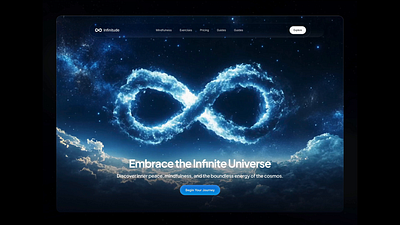 Infinitude - AI Loop Hero Section ai clean design infinity landing page magic meditation universe website