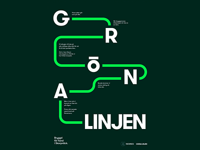 Modern Typographic Transit Design bold bold typography brand brand design branding creatie design creative design green green background grona linjen modern modern design transit transit inspired typo typographic design typography vibrant green