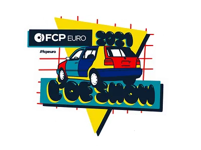 L'oe Show 2021 event illustration car euro harlequin illustration stance sticker vw