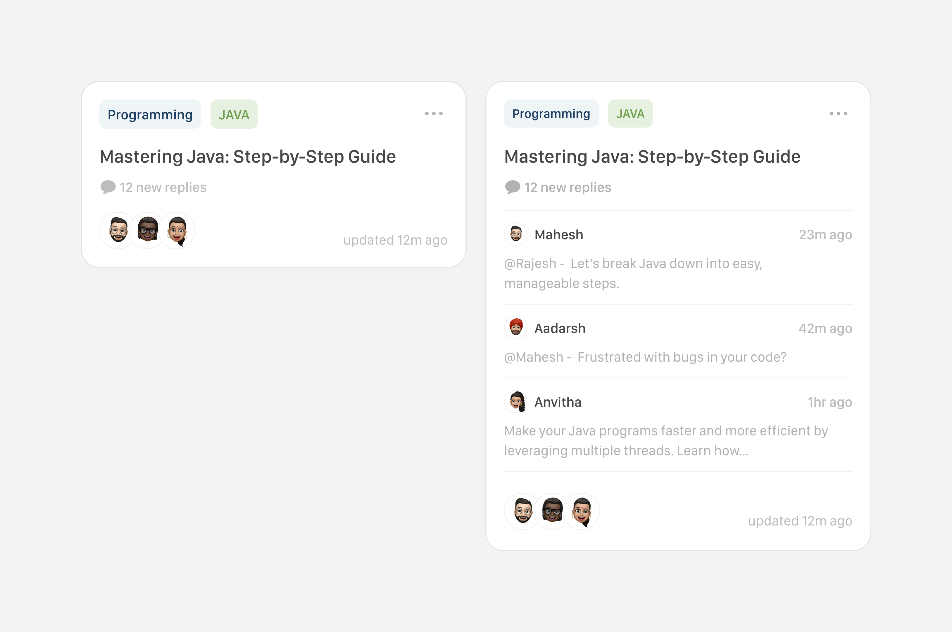 Community Forum Component community forum preview ui
