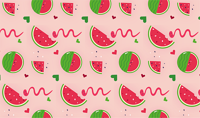 Summer Pattern adobeillustator design patterndesign watermelondesign watermelonpattern