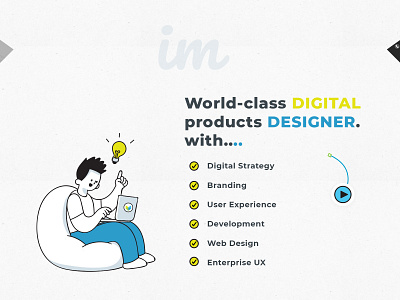 Personal info design illustration landing page psd design