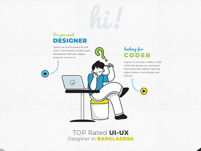 Personal info design illustration landing page psd design