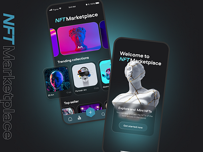 NFT Marketplace branding crypto crypto app design illustration nft nft app nft marketplace ui ui ux ux web design