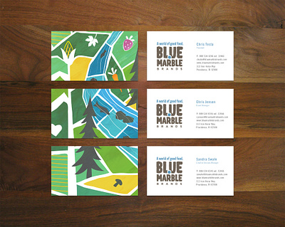 Blue Marble Business Cards farm organic river