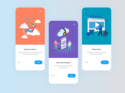 Music App app design illustration mobile phone screens ui uiux userinterface