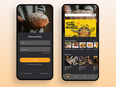 Food App [Dark Mode] UI - Cravy adobe xd branding dark mode dark ui delivery app food food and drink food app food app ui food delivery food delivery app food ui login page login screen sign in ui design xddailychallenge