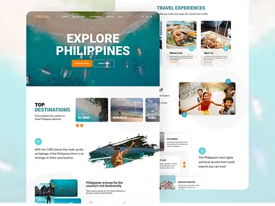 Explore Philippines Landing Page design designer figma landing landing page landingpage travel travel app ui ui design uidesign ux visual design web web design webdesign website concept website design websites