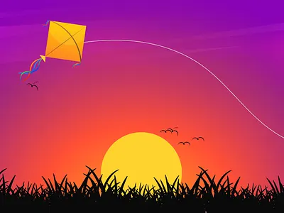 Kite | Digital Art art design digital art digital artist digital artwork drawing graphic graphic design illustration illustrator kite logo project rahatlmao sun tranding trandy 2021 typography vector