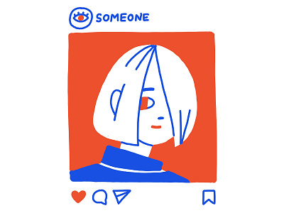 Someone dribbble illustration instagram instagram post kosko minimal portrait procreate