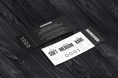 Promo event tickets for Darkside corp. adobe illustrator adobe indesign darkside graphic design layout design tickets