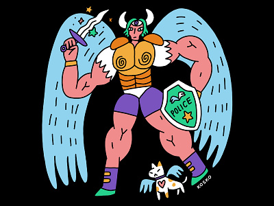 Archangel angel archangel caricature cartoon dribbble fantasy illustration kosko minimal procreate