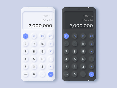 Neumorphic Calculator dailyui design mobile mobile ui neumorphic neumorphism neumorphism ui ui