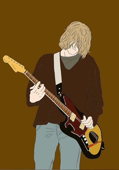 Kurt Cobain fanart - Artist Anh Konge animation art design graphic design icon illustration illustrator logo vector