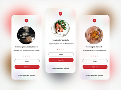 Onboarding clean fastfood flat logo minimal mobile neat responsive restaurant ui uiux