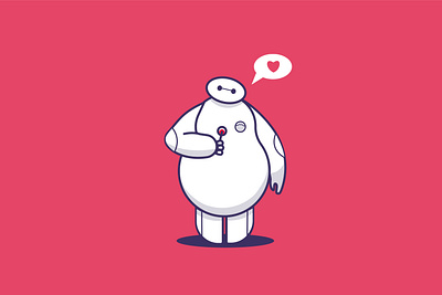 Robot big hero 6 cartoon character cute design illustration robot