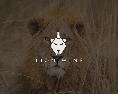 Lion wine design flat illustration illustrator logo minimal vector