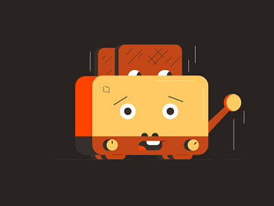Toaster bread breakfast funny illustration toaster