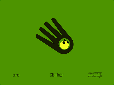 Gibminton #aperilchallenge 08/30 ape badminton chimp creative logo face fast fly gibbon hello dribble invite giveaway long hands monkey play scream shuttlecock simple smart logo