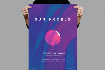 Sun Models Poster / Flyer color colorful design flyer flyer design flyer template gradient holographic poster poster design poster template posters print print design print template retro retro vibes sun vibes vintage