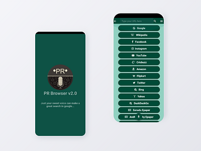 PR Browser App android app brown browser app design icon illustration logo minimal prahlad prahlad inala ui ux