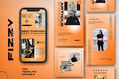 Fizzy Instagram Template design instagram post instagram stories post social media design template