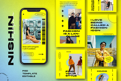 Nishin Instagram Template design instagram post instagram stories post social media design template