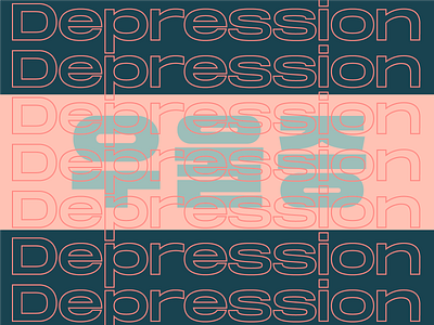 Depression art design flat graphic design minimal type typography