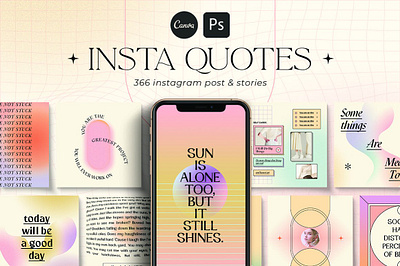 Instagram Quotes Gradient CANVA PS design instagram post instagram stories post social media design template