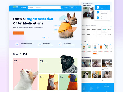 Pet Pharmacy animals bird design dog dog care ecommerce health homepage horse landing page medicine pet care pet shop pet store pharmacy shop ui ux veteranian website