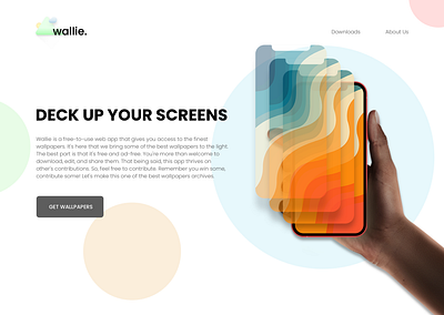 wallie black and white design iphone landing design landing page ui poppins simple design sketch wallpapers wallpapersuppliers web web design website