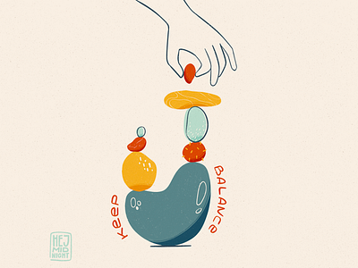 B - balance art balance flat illustration procreate rocks thestyleclassillustration wellbeing