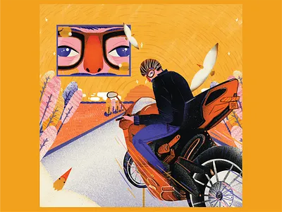 Ride! beach design art illustration illustration art illustration design illustration digital motorcycle photoshop ride