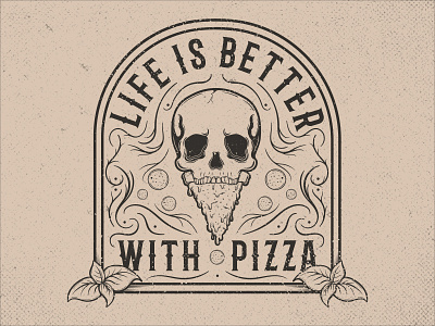 Pizza Life art digital digital art illustration javo designs logo old school ornaments pizza pizza logo skull skull design skull logo tattoo typographic design typography vector vector art vintage vintage design