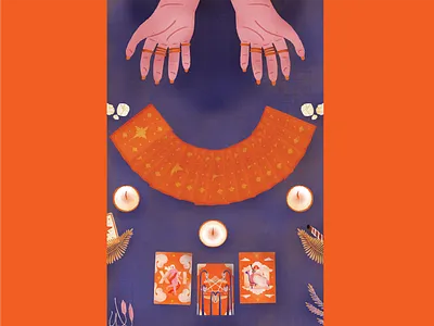 Tarot Reading Illustration cards design design art digital illustration editorial illustration illustration illustration art illustration design procreate tarot tarot card