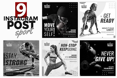 Instagram Post Template GYM design instagram post instagram stories post social media design template