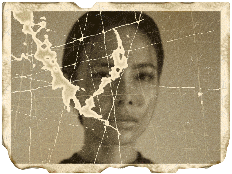 Old portrait actions ancien animation broken damaged dusty girl old photo portrait