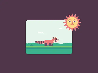 Take a Walk animation character design illustration motion graphics nature red panda vector walk cycle