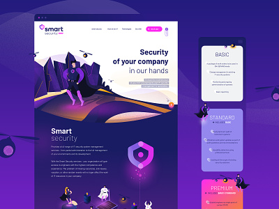 Website | Smart security animation brandhero branding color gatsby illustration it landing product security startup ui ux website