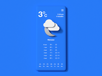 Weather app interface minimal neumorphic neumorphical neumorphism skeumorphism skeuomorph ui ux uxui uxui design weather weather app