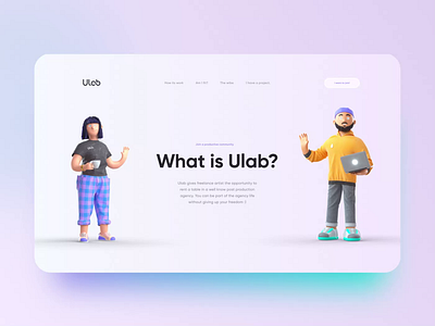 Ulab website design 3d 3dcharacter c4d character characterdesign marvelous designer octane substance painter ui ui design web design website zbrush