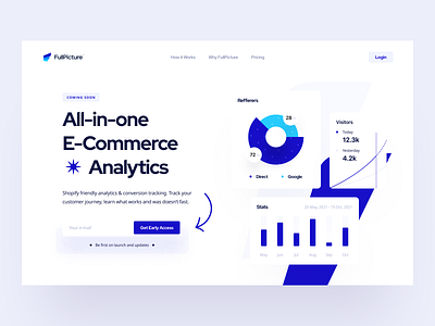 Landing Page: FullPicture analytics analytics app analytics chart analytics dashboard dashboard dashboard app e commerce app hero landing landing hero landing page landing page design landing page ui saas saas landing saas landing page