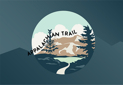 Trail Series: Appalachian design design art font design graphics illustration landscape illustration modern design mountains outdoor advertising outdoor badge typography