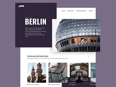 Berlin! berlin berlin website clean daily design germany hometown interface landing landingpage photography purple unsplash warmup website weekly