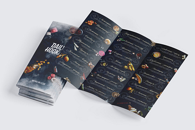 Trifold for Darkside corp. | Flavors menu A3 adobe photoshop darkside graphic design menu design trifold trifold brochure