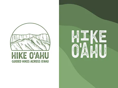Hike O'ahu design green hawaii hiker hiking identity illustration illustrator logo logotype modified type nature responsive sketch texture typography