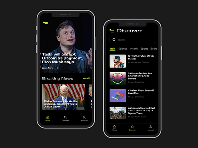 News App Dark Mode Exploration app app concept app design design ios ios app design news news app newsfeed newspaper ui uiux ux